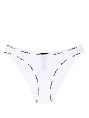 Dsquared2 logo-waistband lace briefs - White