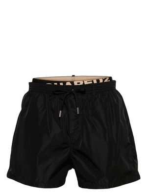 Dsquared2 logo-waistband layered swim shorts - Black