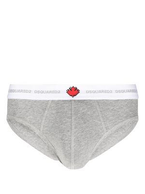 Dsquared2 logo-waistband stretch-cotton briefs - Grey