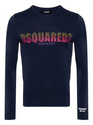 Dsquared2 long-sleeved swim T-shirt - Blue