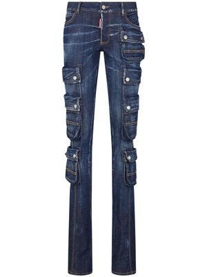 Dsquared2 low-rise skinny cargo jeans - Blue