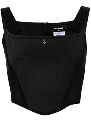 Dsquared2 mesh-panels corset top - Black