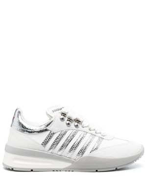 Dsquared2 metallic-stripe low-top sneakers - White