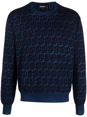 Dsquared2 monogram-knit jumper - Blue