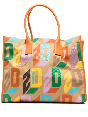 Dsquared2 monogram-print shoulder bag - Orange