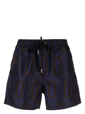 Dsquared2 monogram print swim shorts - Blue