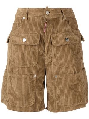 Dsquared2 multi-pocket corduroy knee-length shorts - Neutrals