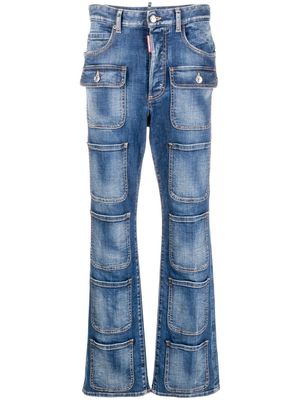 DSQUARED2 multi-pocket high-waisted jeans - Blue