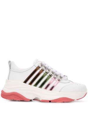 Dsquared2 multi-striped low-top chunky sneakers - White