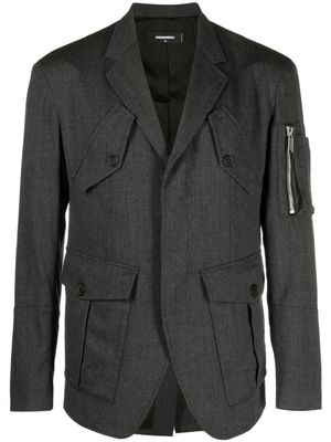 Dsquared2 multiple-pocket single-breasted blazer - Grey