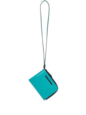 Dsquared2 neck-strap leather wallet - Blue