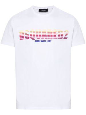 Dsquared2 ombré-logo print T-shirt - White