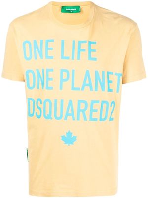 Dsquared2 'One Life One Planet' T-shirt - Yellow