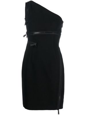 Dsquared2 one-shoulder zip-detail minidress - Black