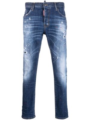 Dsquared2 pain-splatter skinny jeans - Blue