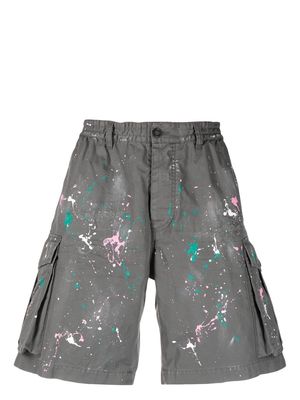 Dsquared2 paint splatter cargo shorts - Grey