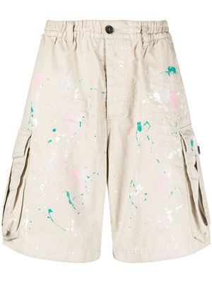 Dsquared2 paint splatter cargo shorts - Neutrals