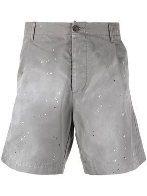 Dsquared2 paint-splatter chino shorts - Grey