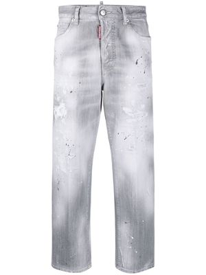 Dsquared2 paint-splatter cropped jeans - Grey
