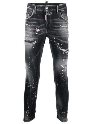 Dsquared2 paint-splatter distressed jeans - Grey