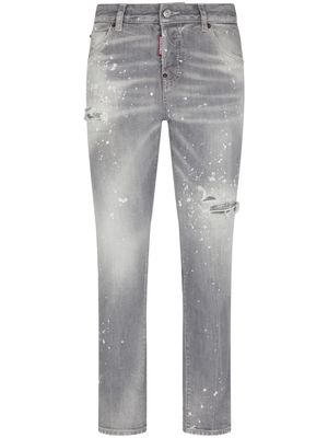 Dsquared2 paint-splatter ripped jeans - Grey