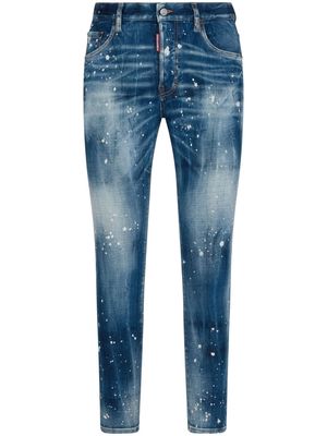 Dsquared2 paint-splatter slim-leg jeans - Blue