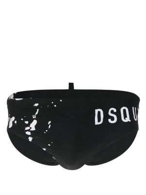 Dsquared2 paint-splatter swimming trunks - Black