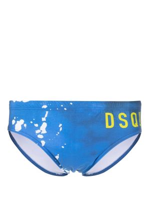 Dsquared2 paint-splatter swimming trunks - Blue