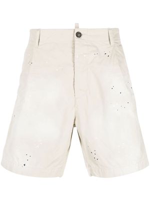 Dsquared2 paint-splatter tailored shorts - Neutrals