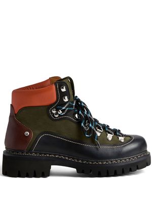 Dsquared2 panelled leather hiking boots - Black