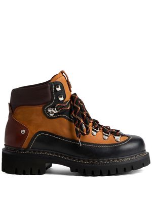 Dsquared2 panelled leather hiking boots - Brown