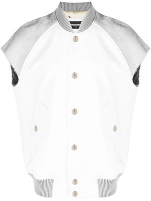 Dsquared2 panelled short-sleeved bomber jacket - White