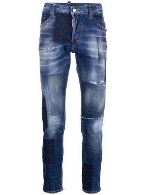 Dsquared2 patchwork-design slim-fit jeans - Blue