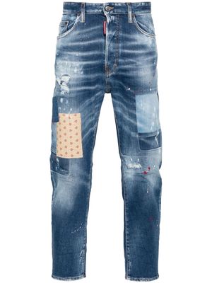 Dsquared2 patchwork-detailing distressed jeans - Blue