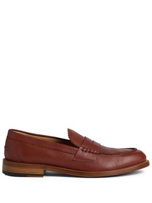 Dsquared2 pebbled leather penny loafers - Brown