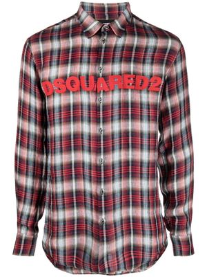 Dsquared2 plaid-checked branded shirt