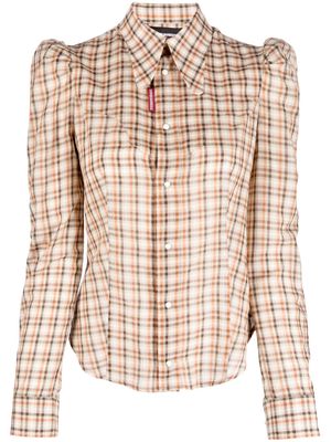 Dsquared2 plaid-pattern long-sleeve shirt - Neutrals