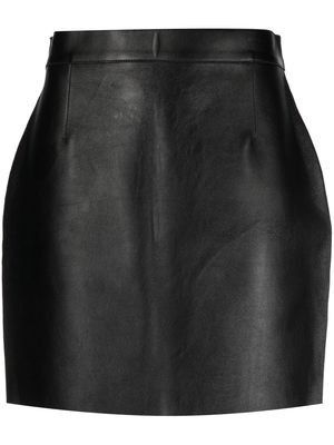 Dsquared2 plain leather fitted skirt - Black