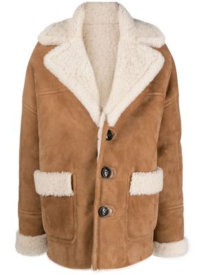 Dsquared2 plain padded leather coat - Brown