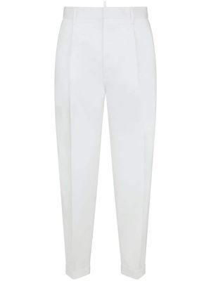 Dsquared2 pleated cropped tapered-leg trousers - White