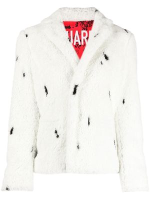 Dsquared2 printed faux fur coat - White