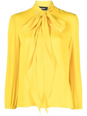Dsquared2 pussy bow-collar long-sleeve top - Yellow
