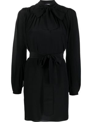 Dsquared2 pussy-bow silk mini dress - Black