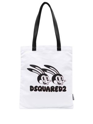 Dsquared2 rabbit-print tote bag - White