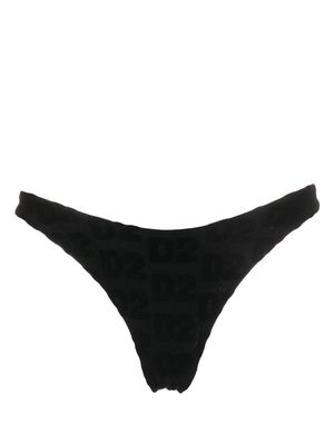 Dsquared2 raised-logo towel-finish bikini briefs - Black