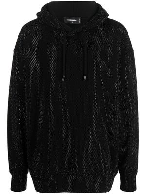 Dsquared2 rhinestone-embellished drawstring hoodie - Black
