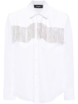 Dsquared2 rhinestone-embellished semi-cheer shirt - White