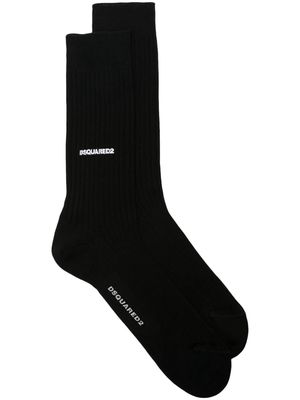 Dsquared2 ribbed cotton crew socks - Black