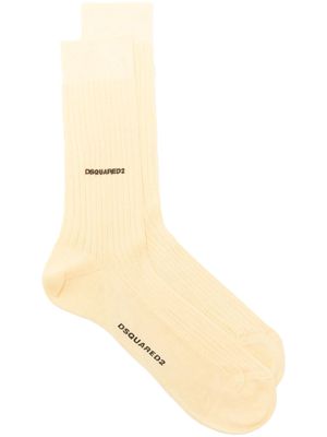 Dsquared2 ribbed cotton crew socks - Yellow