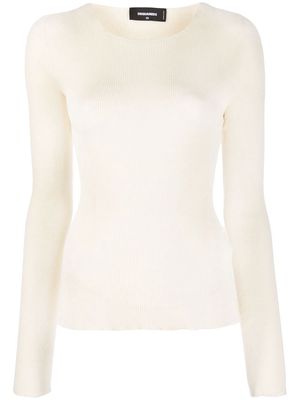 Dsquared2 ribbed-knit long-sleeved top - Neutrals